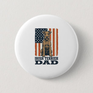 Macaron Rond 5 Cm Papa Terrier Irlandais Patriotique Vintage