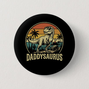 Macaron Rond 5 Cm Papa Trex Dinosaure Papasaurus Rétro Fête des Père
