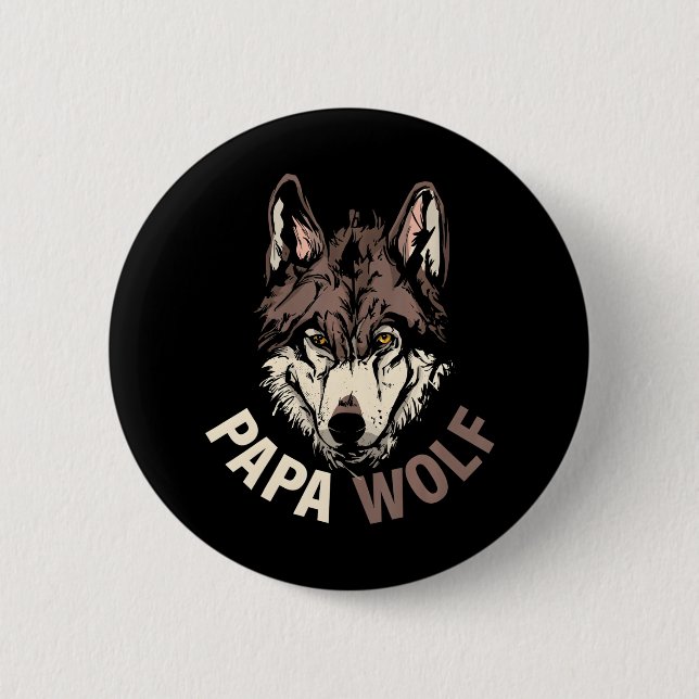 Macaron Rond 5 Cm Papa Wolf (Devant)