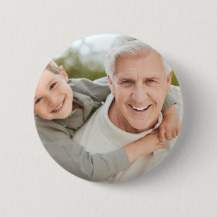 Macaron Rond 5 Cm Papapa Grand-père Papi Photo Personnalisé 
