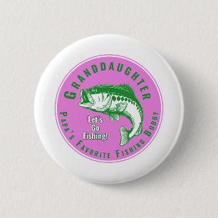 Macaron Rond 5 Cm Papa's Favori Fishing Buddy