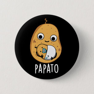 Macaron Rond 5 Cm Papato Funny Potato Pun Dark BG