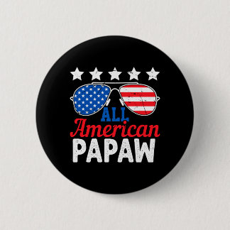 Macaron Rond 5 Cm Papaw Américain Rétro 4 Juillet Patriotique