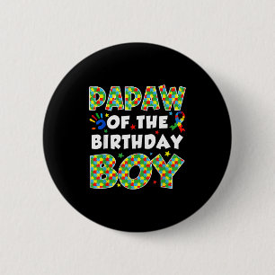 Macaron Rond 5 Cm Papaw de l'enfant du jour de naissance puzzle de s