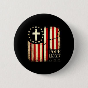 Macaron Rond 5 Cm Pape Léon Xiv Église Catholique Foi Chrétienne Pap