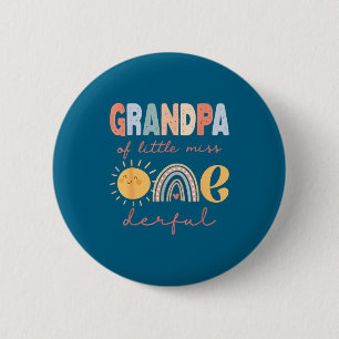 Macaron Rond 5 Cm Papi de Little Miss Onederful pour son premier ann