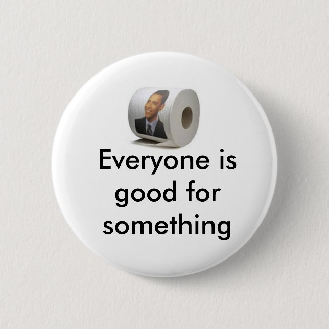 Macaron Rond 5 Cm Papier hygiénique d'Obama (Devant)