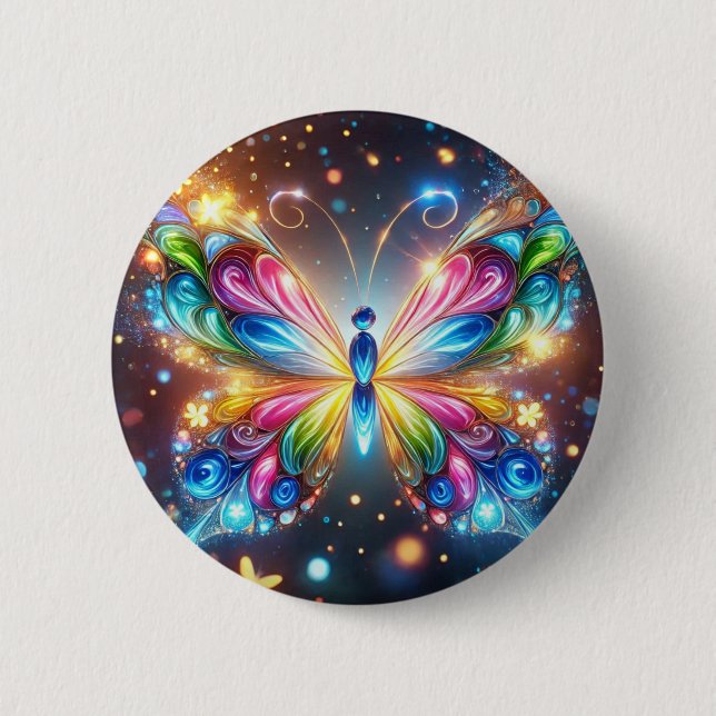 Macaron Rond 5 Cm Papillon (Devant)