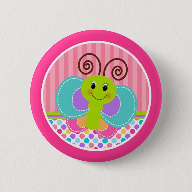 Macaron Rond 5 Cm Papillon (Devant)