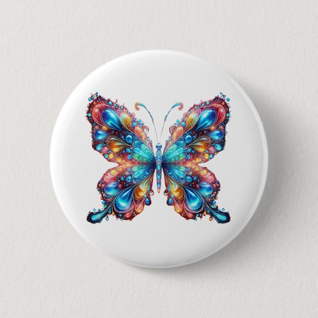 Macaron Rond 5 Cm Papillon (Devant)
