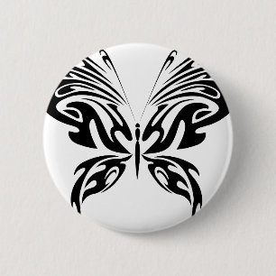 Macaron Rond 5 Cm Papillon Abstrait