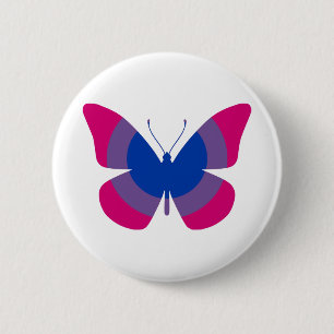 Macaron Rond 5 Cm Papillon bisexuel de fierté