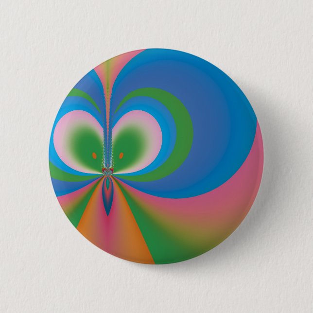 Macaron Rond 5 Cm Papillon Bleu (Devant)