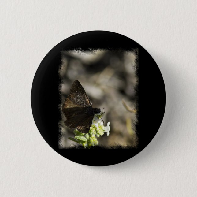 Macaron Rond 5 Cm Papillon Brown (Devant)