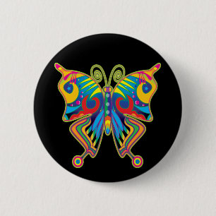 Macaron Rond 5 Cm Papillon coloré