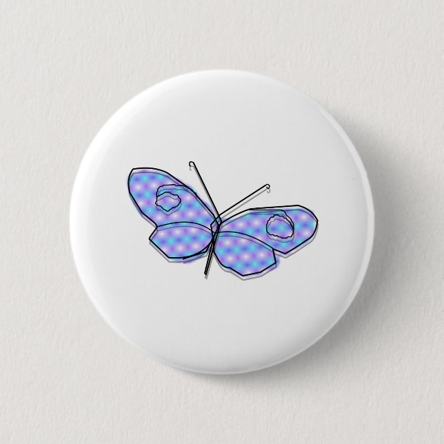 Macaron Rond 5 Cm Papillon cosmique (Devant)