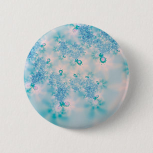 Macaron Rond 5 Cm Papillon d'art de méditation bleu calme