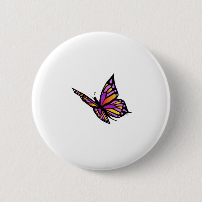 Macaron Rond 5 Cm Papillon de ciel (Devant)