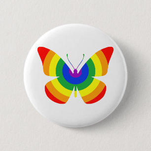 Macaron Rond 5 Cm Papillon de fierté de LGBT
