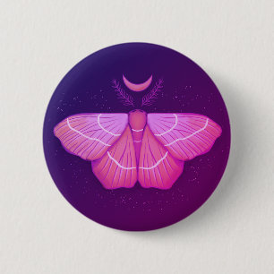 Macaron Rond 5 Cm Papillon de papillon de mer pourpre Insecte magiqu