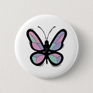 Macaron Rond 5 Cm Papillon de patchwork de pays