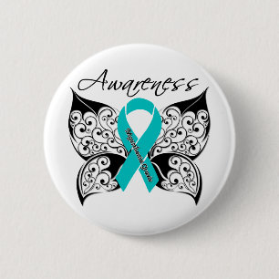 Macaron Rond 5 Cm Papillon de sensibilisation Myasthenia Gravis
