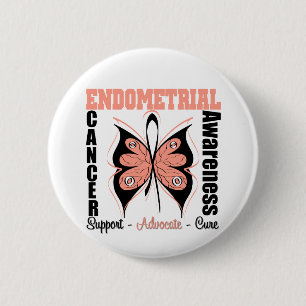 Macaron Rond 5 Cm Papillon endométrial de conscience