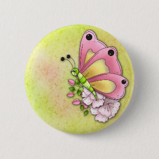 Macaron Rond 5 Cm Papillon et fleurs mignons
