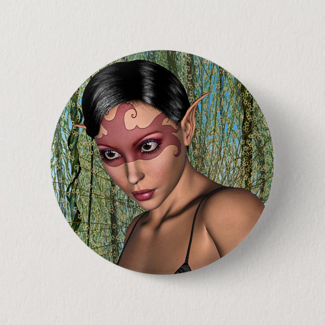 Macaron Rond 5 Cm Papillon Fée (Devant)