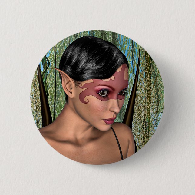 Macaron Rond 5 Cm Papillon Fée (Devant)
