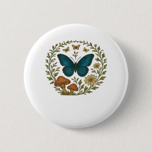 Macaron Rond 5 Cm Papillon Goblincore Fairycore Botanique Vêtements 