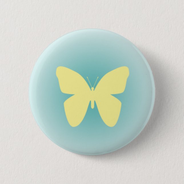 Macaron Rond 5 Cm Papillon jaune (Devant)