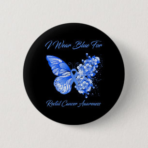 Macaron Rond 5 Cm Papillon Je Porte Du Bleu Pour La Sensibilisation