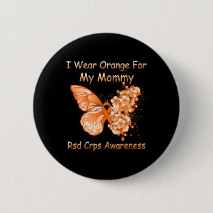 Macaron Rond 5 Cm Papillon Je Porte Orange Pour Ma Maman Crps Rsd Aw