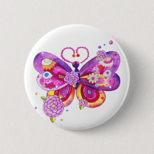 Macaron Rond 5 Cm Papillon magique