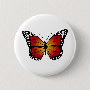 Macaron Rond 5 Cm Papillon Monarque Abstraite ligne artistique