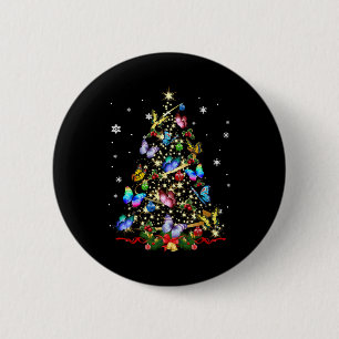 Macaron Rond 5 Cm Papillon Noël Arbre Lumières Femmes Filles Noël B