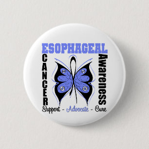 Macaron Rond 5 Cm Papillon oesophagien de conscience de Cancer