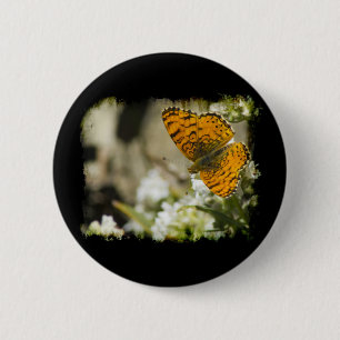 Macaron Rond 5 Cm Papillon orange