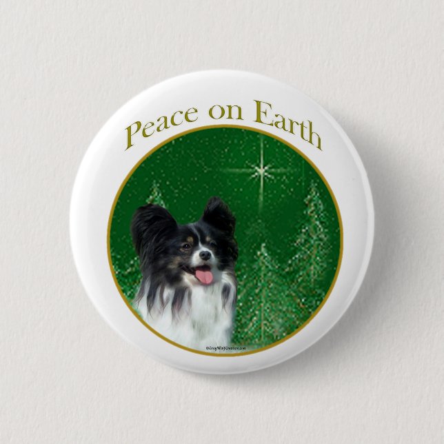 Macaron Rond 5 Cm Papillon Peace (Devant)