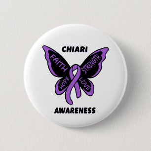 Macaron Rond 5 Cm Papillon/sensibilisation...Chiari