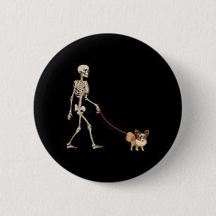 Macaron Rond 5 Cm Papillon squelette de chien drôle promenade chien 