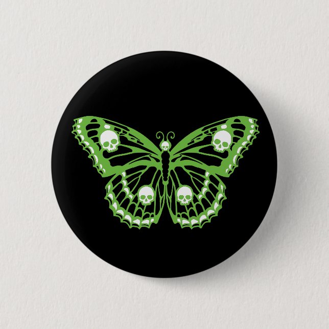 Macaron Rond 5 Cm Papillon toxique (Devant)