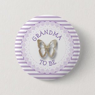 Macaron Rond 5 Cm Papillon violet grand-mère à être baby shower bout