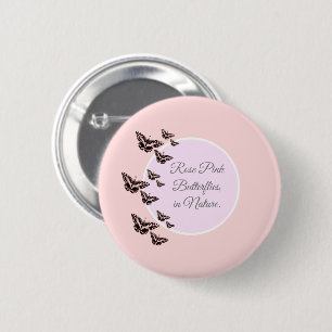 Macaron Rond 5 Cm papillons rose rose