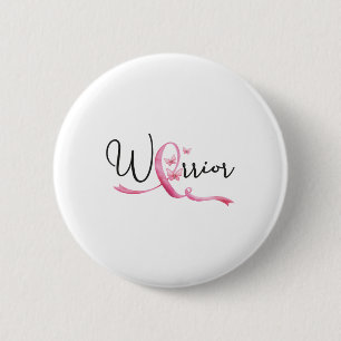 Macaron Rond 5 Cm Papillons Ruban Rose Mois Cancer Sein Femmes