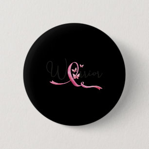 Macaron Rond 5 Cm Papillons Ruban Rose Mois Cancer Sein Femmes