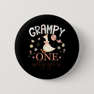 Macaron Rond 5 Cm Papy de la fille qui a 1 an de la seule oie idiote