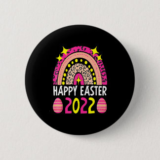 Macaron Rond 5 Cm Pâques 2022 arc-en-ciel mignon joyeuses Pâques 202
