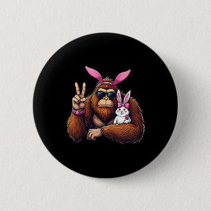 Macaron Rond 5 Cm Pâques Bigfoot Bunny Funny Pâques Jour Sasquatch B